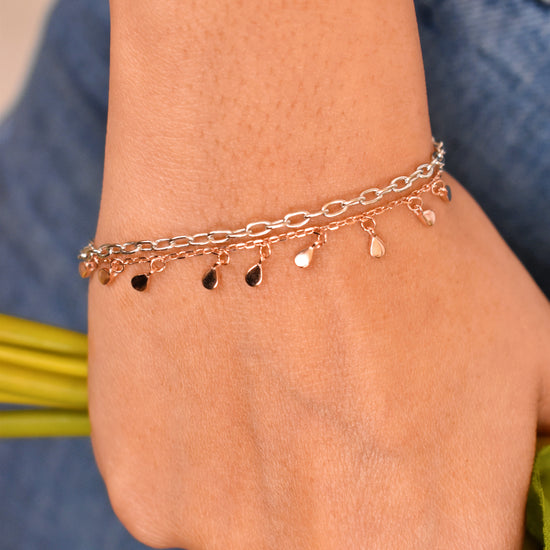 Two Tone Dual Chain Bracelet