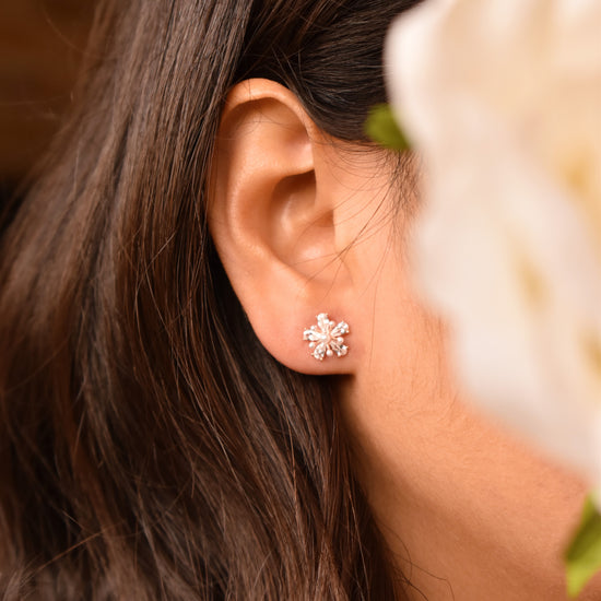 Floral Elegant Silver Earrings