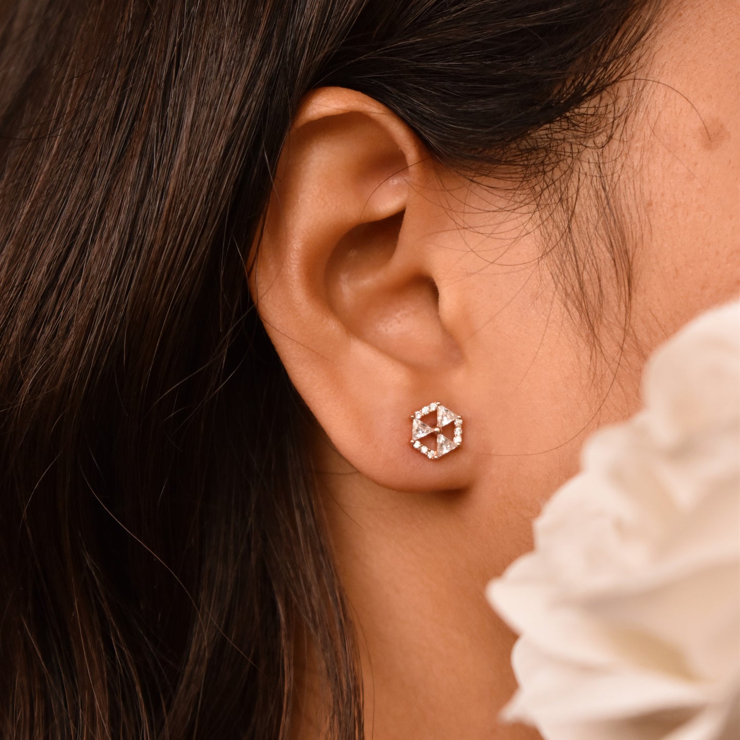 Geometric Rosegold Earrings