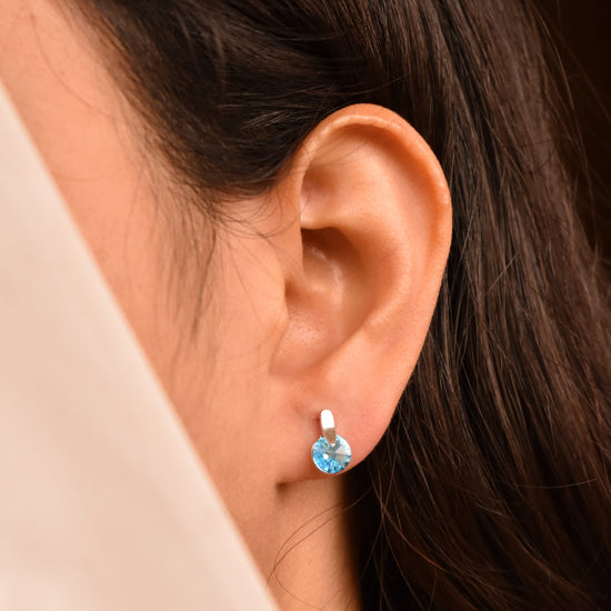 Blue stone Silver Earrings