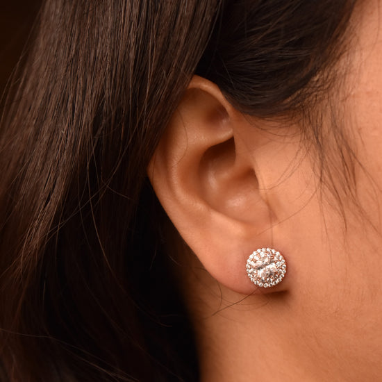 Rosegold Solitaire Earrings