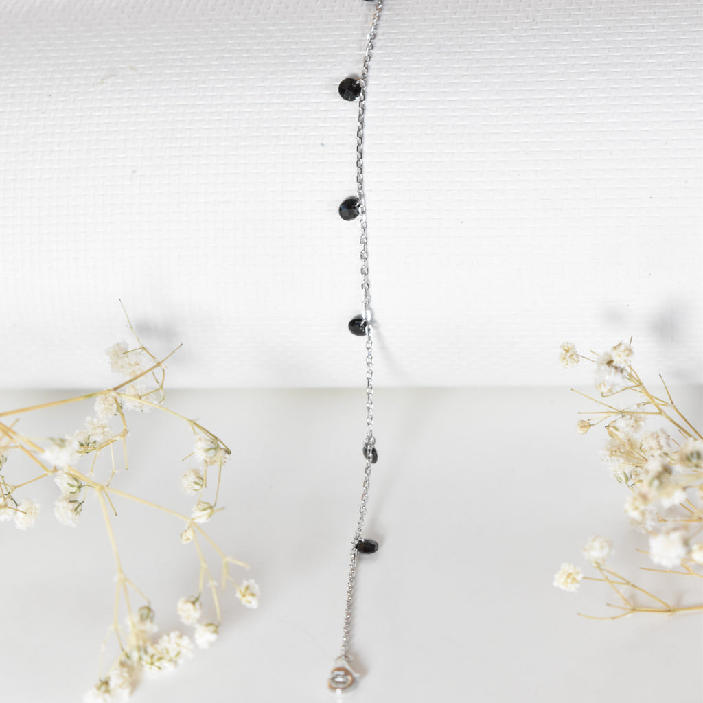 One Line Black Detailing Anklet