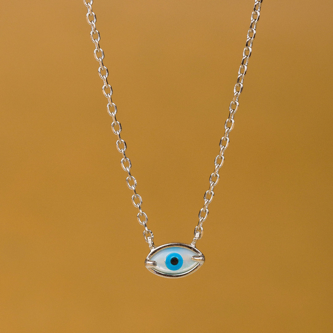 Dainty Evil Eye Necklace - Silver – Gather Brooklyn