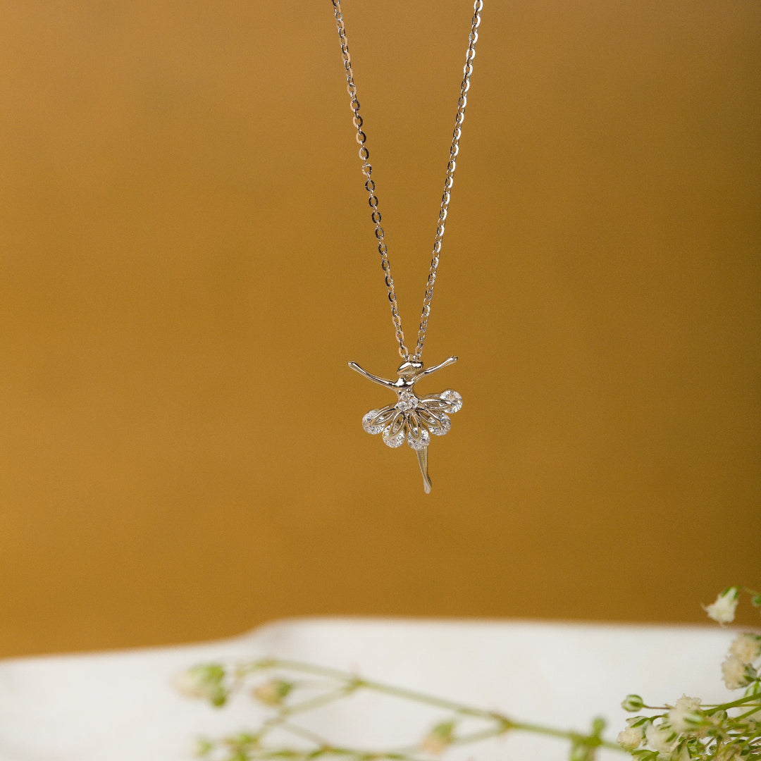 Dancing doll Sterling Silver Pendant Chain