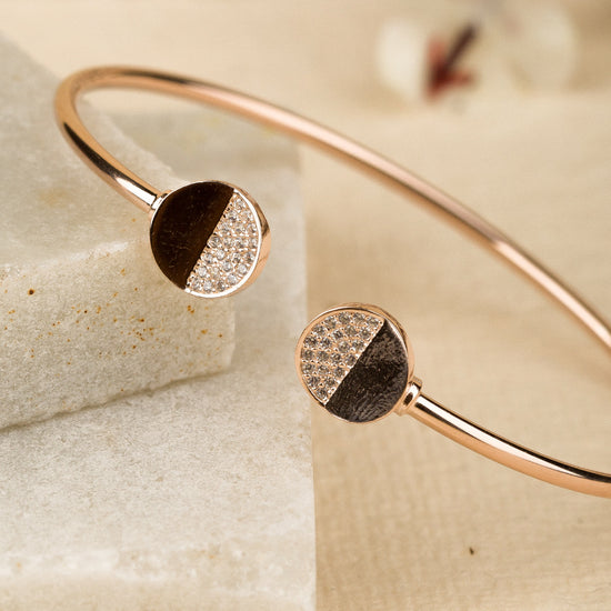 Circular Detailing Rosegold Kada Bracelet