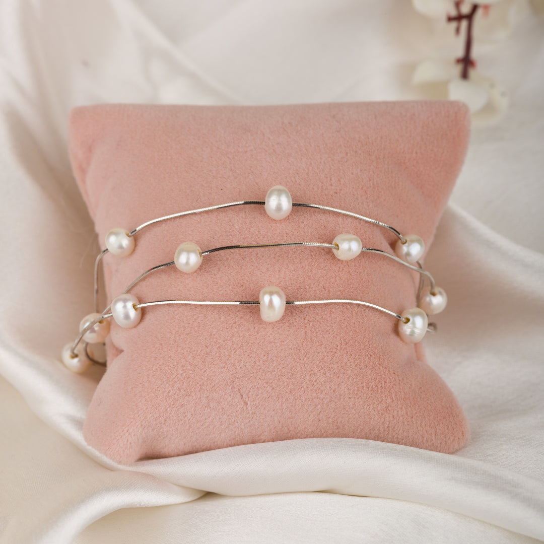 Three Line Pearl Bracelet