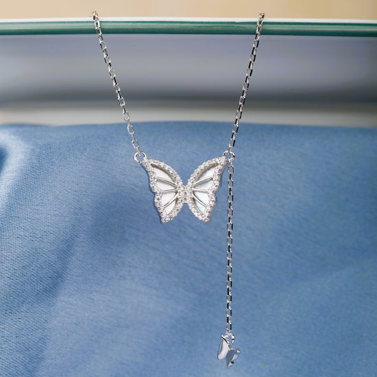 Butterfly Silver Pendant with Chain