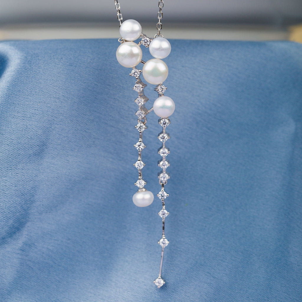 Long Hanging Sterling Silver Pendant with Chain