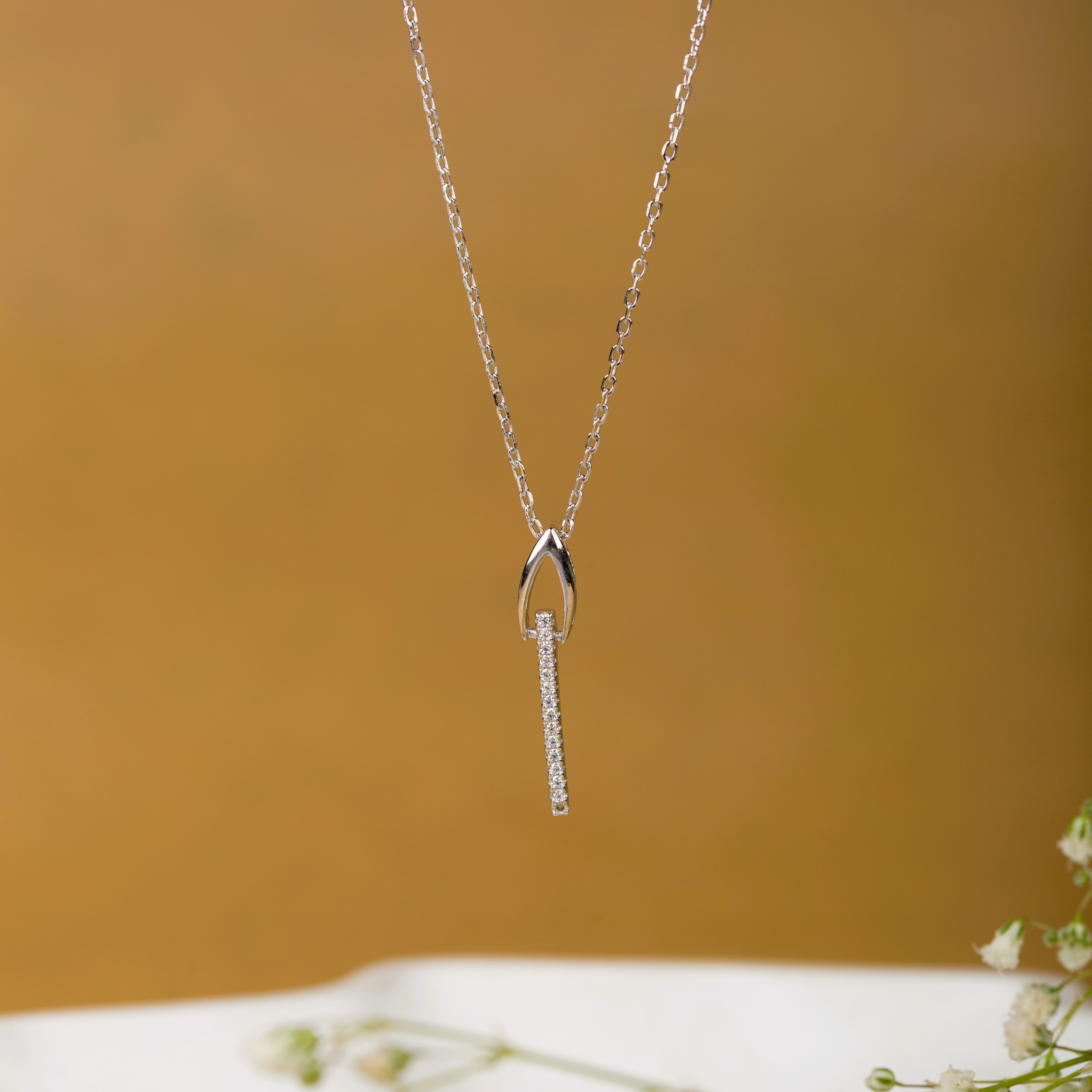Lock and Key Sterling Silver Pendant Chain