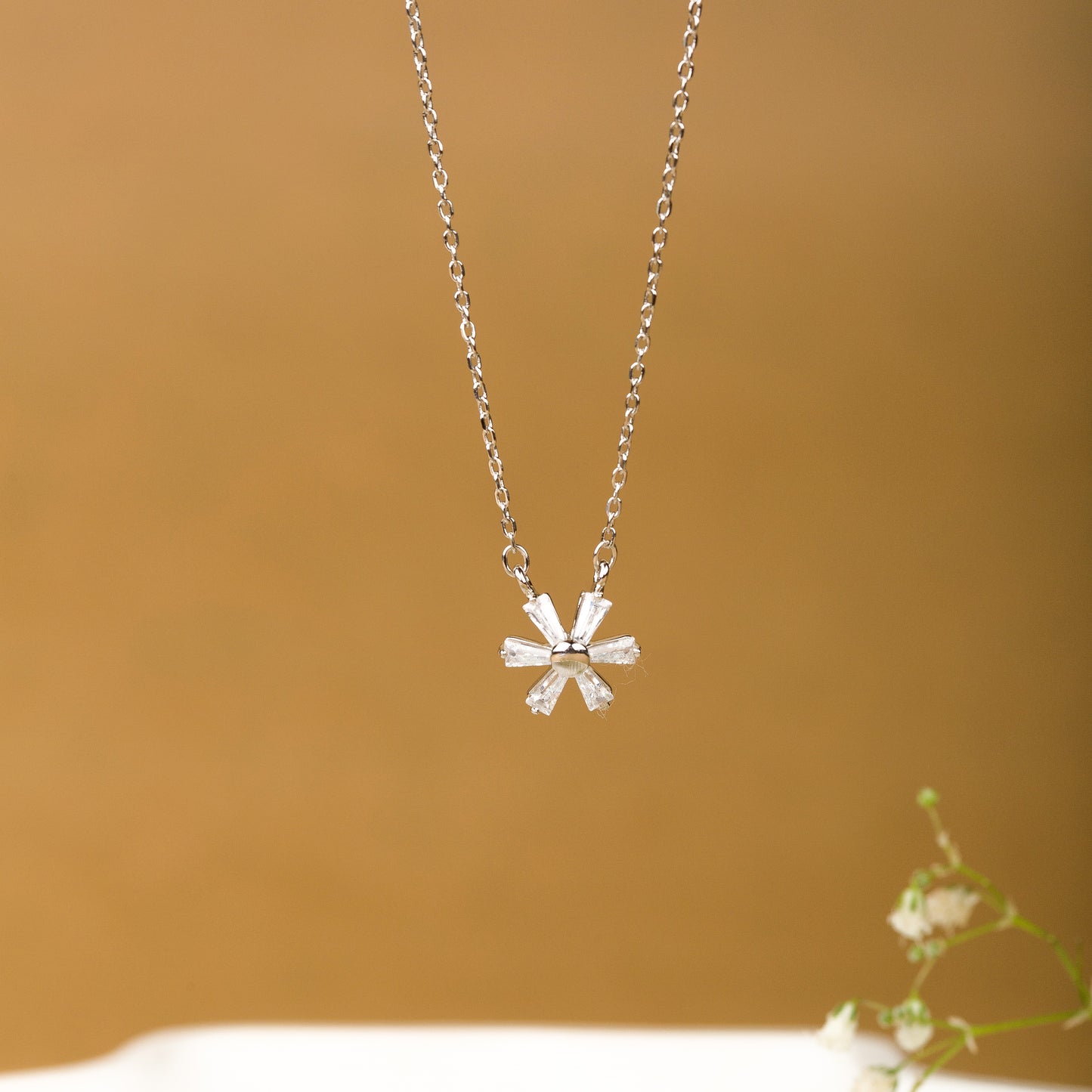 Lil' Flower Silver Pendant with Chain