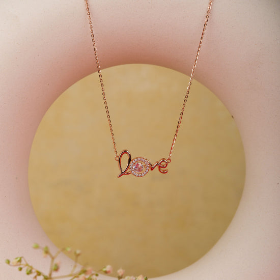 Spell it out Sterling Silver Rosegold Pendant Chain