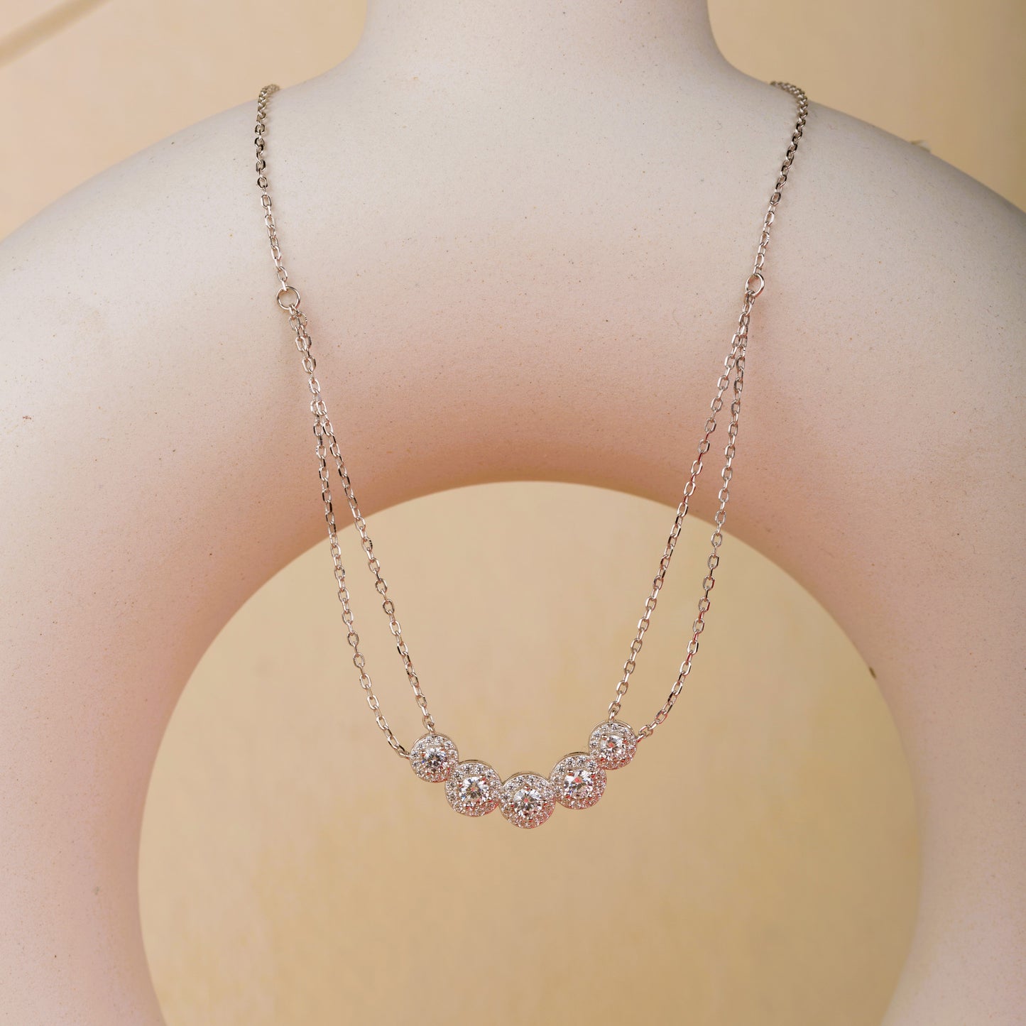 Elegant Five Diamond Necklace