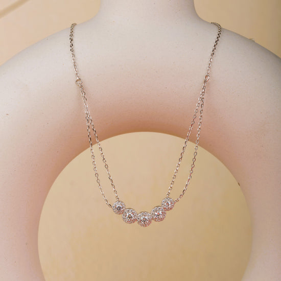 Elegant Five Diamond Necklace