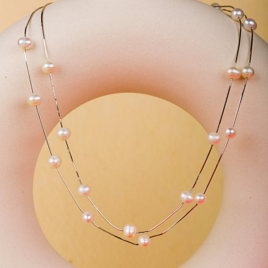 Two Line Pearl Necklaces