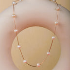 One Line Pearl Necklace