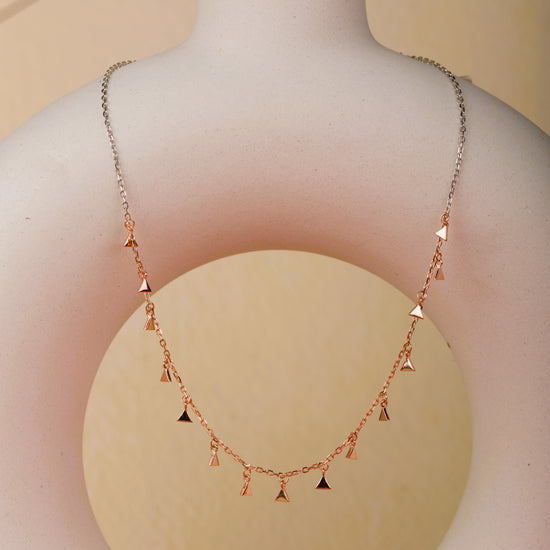 Tiny Triangle Rosegold Necklace