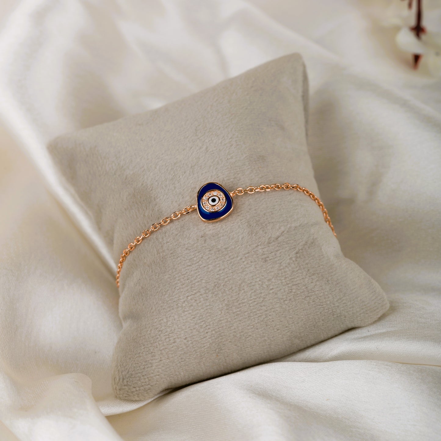 Dark Blue Evil Eye Rosegold Bracelet