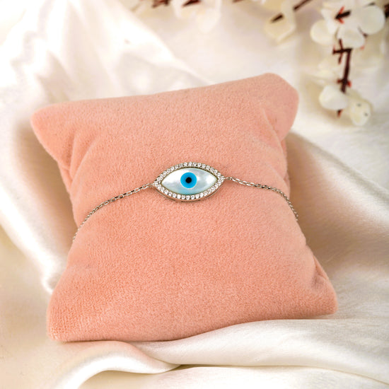 Big Evil Eye Silver Bracelet