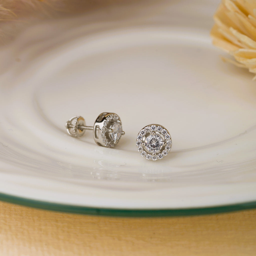 Encircling Solitaire Earrings