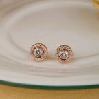Encircling Rosegold Solitaire Earring