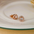 Encircling Rosegold Solitaire Earring