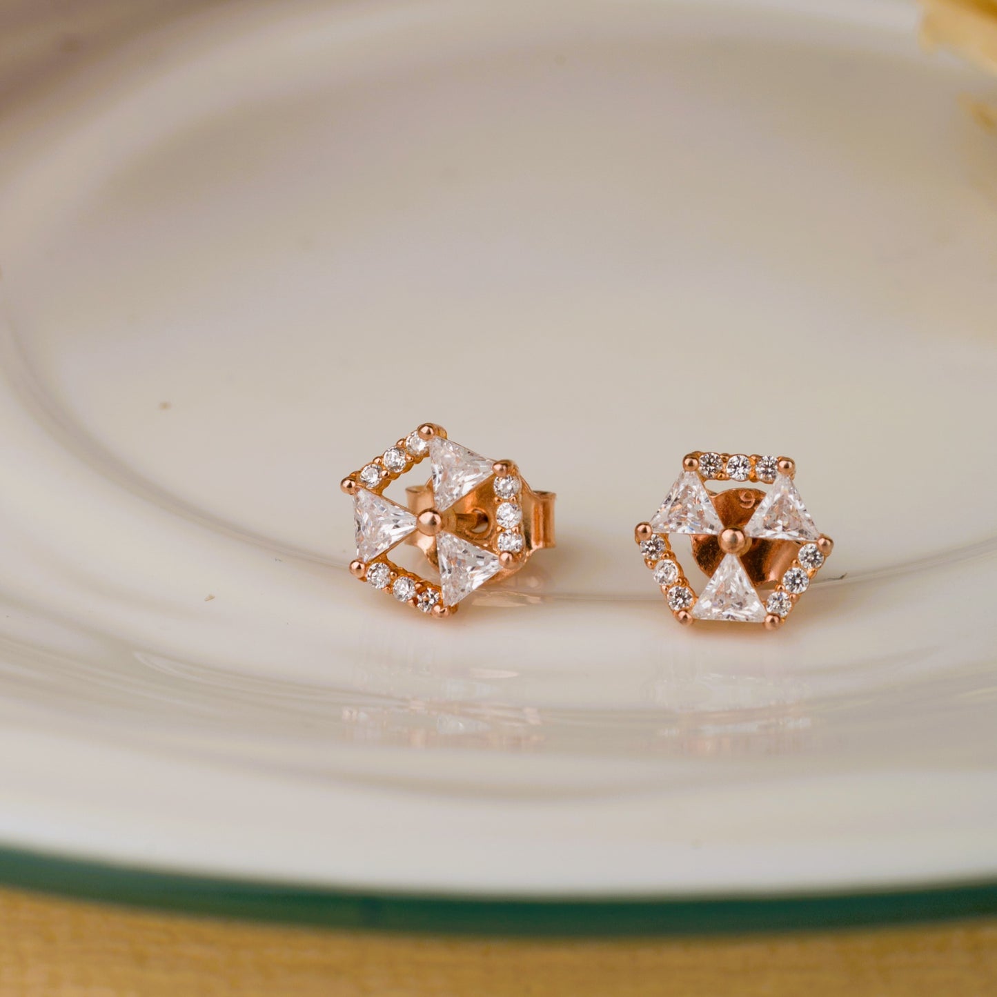 Geometric Rosegold Earrings