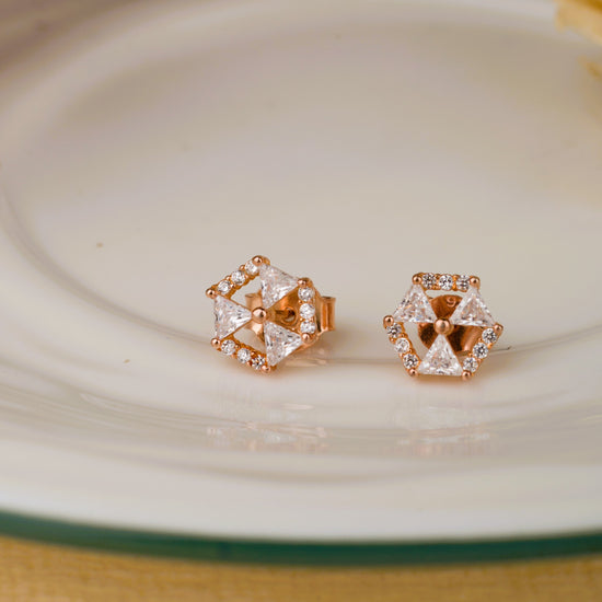 Geometric Rosegold Earrings