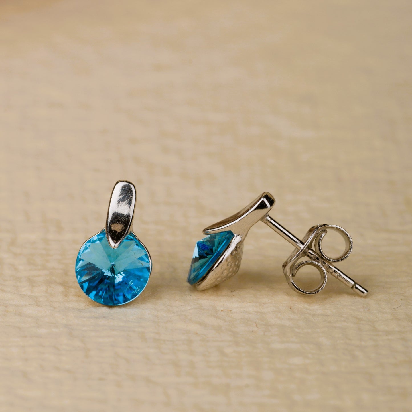 Blue stone Silver Earrings